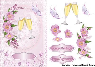 Champagne and Flowers Congratulations