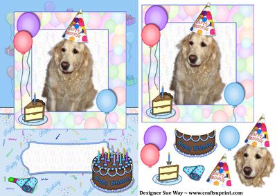 Golden Retriever Dog Birthday Card Front