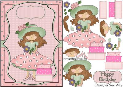 Shopping and Dress Up Card Front and Decoupage