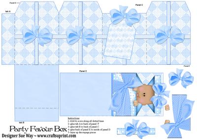 Baby Boy Party Favour Place Setting Gift Box