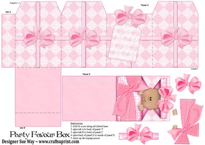 Baby Girl Party Favour Place Setting Gift Box