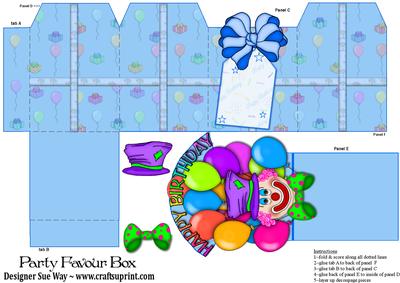 Birthday Clown Party Favour Place Setting Gift Box