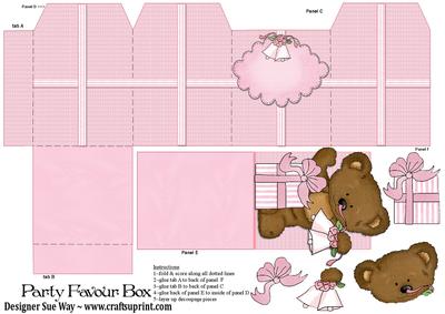 Teddy Wedding Party Favour Place Setting Gift Box