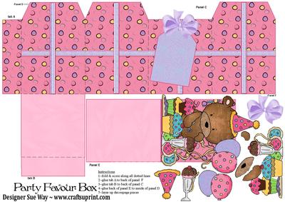 Birthday Party Bear Party Favour Place Setting Gift Box