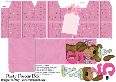 Birthday Girl Age 5 Party Favour Place Setting Gift Box