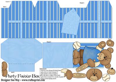 Cricket Party Favour Place Setting Gift Box