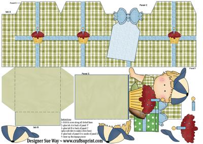 Birthday Cake Boy Party Favour Place Setting Gift Box