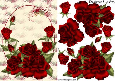 Red Ring of Roses Decoupage