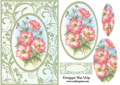 Wild Pink Poppies Card Front Pyramid