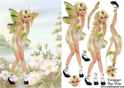 Little Flower Fairy Card Front and Decoupage