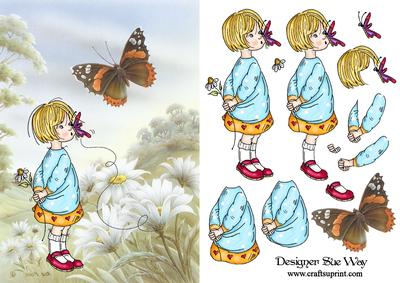 A Butterfly on Her Nose Card Front and Decoupage
