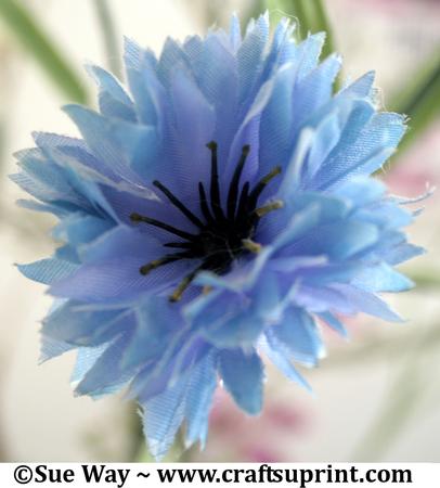 Blue Silk Flower Head