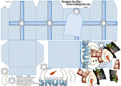 Christmas Snowman Party Favour Place Setting Gift Box