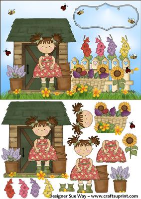 How Does My Garden Grow Card Front and Decoupage