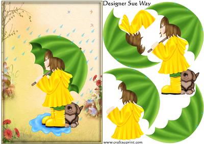 Its Raining Again! Card Front and Decoupage