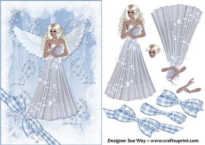 Snowfall Fairy Card Front and Decoupage
