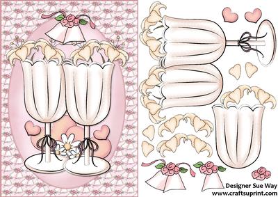Raise a Toast Card Front and Decoupage