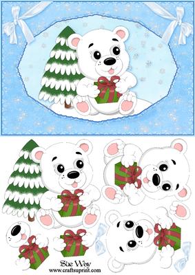 Polar Bear in the Snow Decoupage