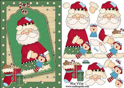Father Christmas Swinging Tag Card Front