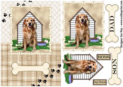Golden Retriever Dog House Quick Card