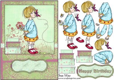 A Birthday Surprise Card Front and Decoupage