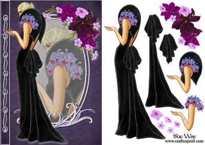 Dramatic Velvet Evening Gown Fashion Reflections Decoupage