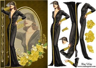 1930's Stocking Dress Fashion Reflections Decoupage