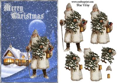 Vintage Father Christmas in the Snow