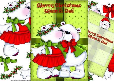 Christmas Mum and Dad Gift Box A4 Card Kit
