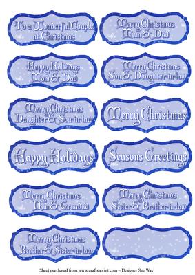 Christmas Snow Scene Couples Greeting Tags