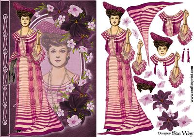 Edwardian Dinner Gown Fashion Reflections Decoupage