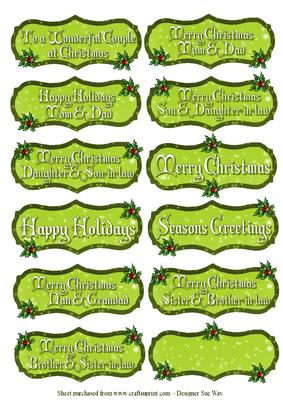 Festive Holly Greeting Tags