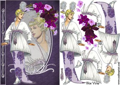 Violet Edwardian Ball Gown Fashion Reflections Decoupage