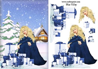 Christmas Beauty Snow Scene Card Front