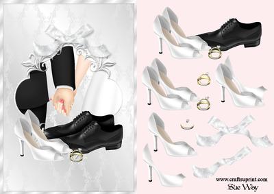 The Wedding Shoes Card Front and Decoupage