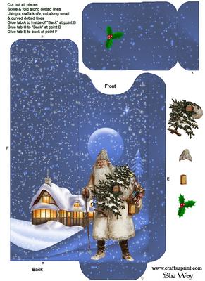 Father Christmas in the Snow Cutlery Wrap