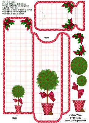 Festive Fir Cone Tree Cutlery Wrap