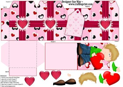 Love Heart Party Favour Place Setting Gift Box