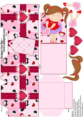 Love Heart Girl Party Favour Place Setting Gift Box