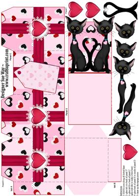 The Love Cats Party Favour Place Setting Gift Box