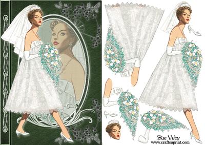 Fifties Bride Fashion Reflections Decoupage