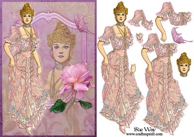 Romantic Victorian Fashion Reflections Card Front