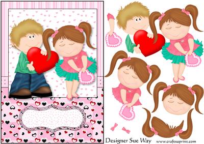 Valentines Love Card Front and Decoupage