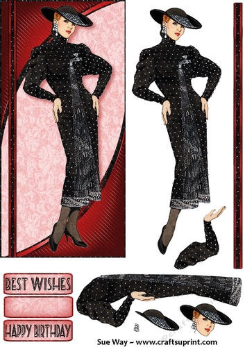 Stylish Water Flow Dress Vintage Fashion Large Topper