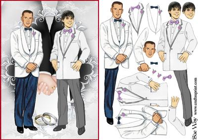 Groom and Groom Wedding Decoupage
