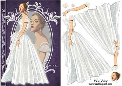 Elegant White Lace Gown Fashion Reflections Card Front