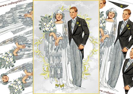 Vintage 20's Bride and Groom Mini Kit