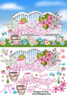 The Flower Garden Bench Decoupage
