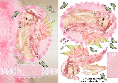 Butterfly Fairy in the Pink Card Front