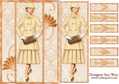Fashionista Panel Bookmark Card Front and Tags
